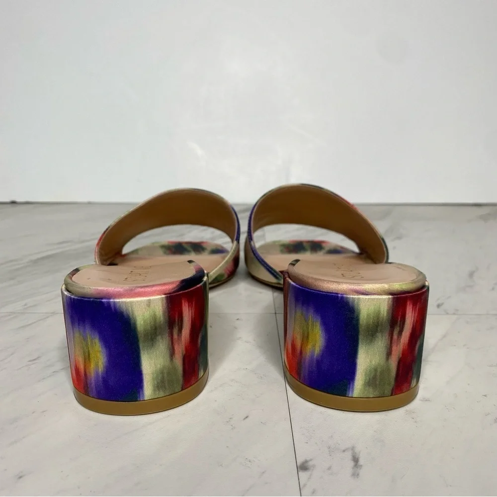 Stuart Weitzman Cayman 35 Square Toe Multicolor Block Heel Sandal 9 1/2 B - Picture 3 of 14